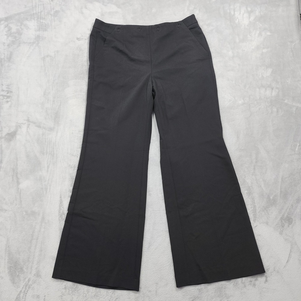 Vintage INC International Concepts Pants Womens 14W Black Wide Leg Twill Office
